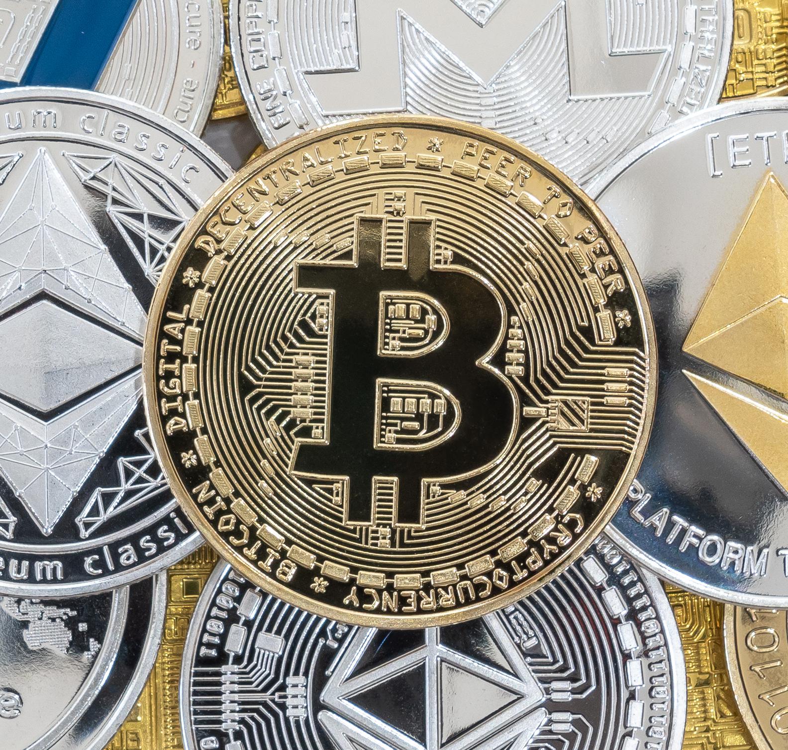 Image featuring crypto-currencies e.g. Bitcoin, Ethereum, Dogecoin, Cardano